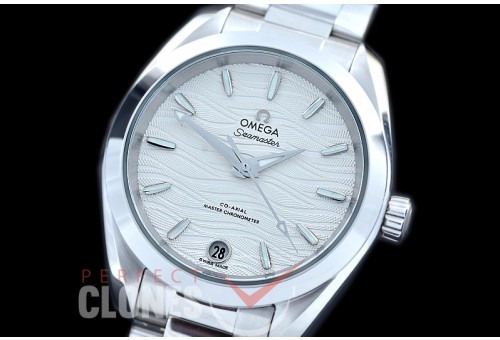 OMAT34-001 XF/VSF 34.5 Ladies Aqua Terra Date Automtaic SS/SS White Sticks A-2824/Mod 8800