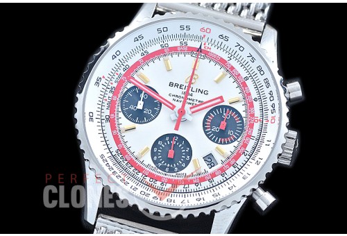 BLNV-AE-101B Navitimer 1 Airline Edition Chronograph SS/ME White TWA A-7750 