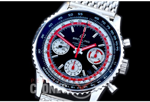 BLNV-AE-102 Navitimer 1 Airline Edition Chronograph SS/ME Black Swiss Air A-7750 