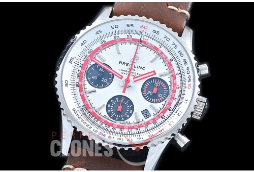 BLNV-AE-101AL Navitimer 1 Airline Edition Chronograph SS/LE White TWA A-7750 