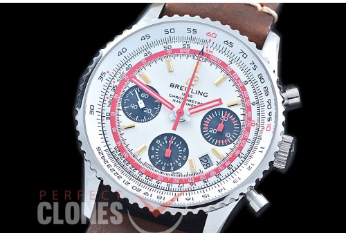 BLNV-AE-101BL Navitimer 1 Airline Edition Chronograph SS/LE White TWA A-775