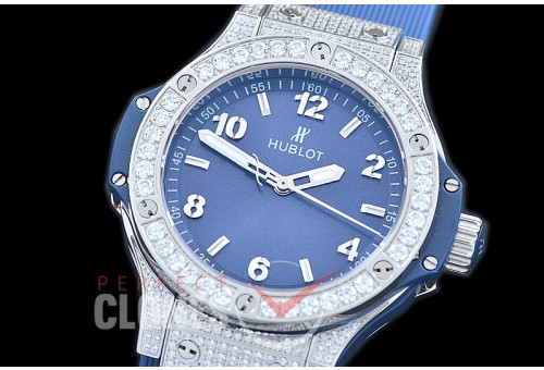 0 0 HB38-0503D1 Big Bang Ladies 38mm SS/DIAM/LE Blue Jap OS 20 Quartz 