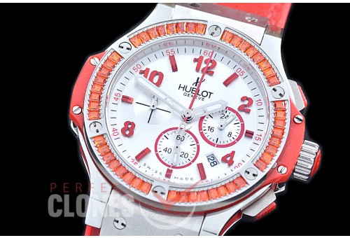 0 0 HB38-0013 Big Bang Ladies Tutti Frutti Chrono SS/SQRB/LE White/Red Jap OS 20 Quartz 