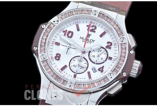 0 0 HB38-0016 Big Bang Ladies Tutti Frutti Chrono SS/SQRB/LE White/Brown Jap OS 20 Quartz 