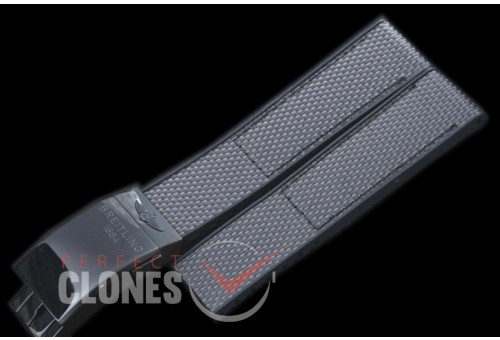 0 0 BLA00121 Nylon/Rubber Strap Black W/Deployant - For 22mm Lug Width Watches