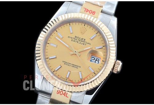 R36DJT-305 GMF 126233 SS/YG Fluted/Oyster Gold Sticks A-2824 904L Steel