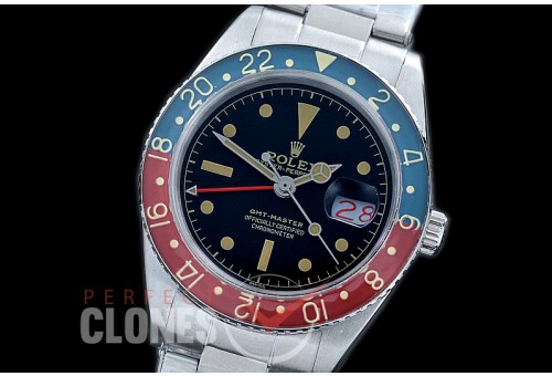 RLGV-50-104B Vintage 50s GMT Master 6542 SS/SS Black / Blue-Red Bez A-2836