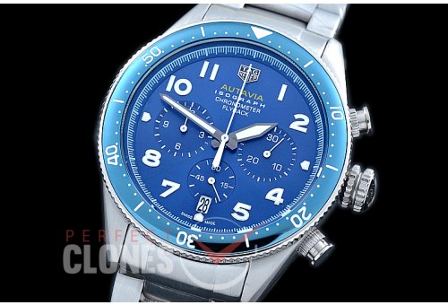 TG-AUT-104S Autavia Isograph Chronograph SS/SS Blue Jap OS 20 Quartz 