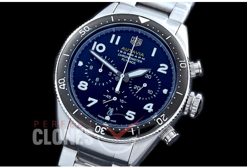 TG-AUT-102S Autavia Isograph Chronograph SS/SS Black Jap OS 20 Quartz 