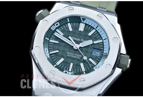 APD00026 Royal Oak Offshore Diver 15720ST SS/RU Khaki Green A-3120
