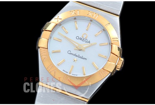 0 OMCON-25-151 Constellation Quartz 25mm SS/YG White Sticks Swiss Quartz