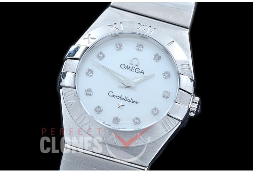 0 OMCON-25-111 Constellation Quartz 25mm SS/SS White Diamonds Swiss Quartz