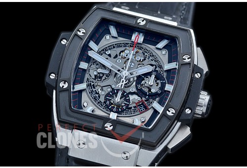 HB-SPT-022 Spirit of Big Bang Chronograph SS/LE Black Skeleton A-7750 