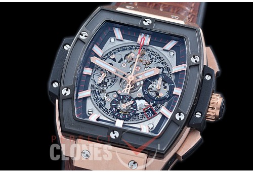 HB-SPT-027 Spirit of Big Bang Chronograph RG/LE Black Skeleton A-7750 
