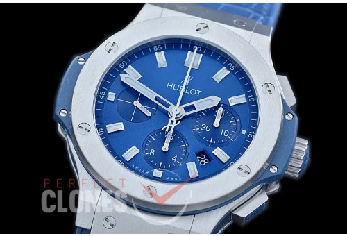 0 0 0 HBEV10003 VF Big Bang Evolution Chronograph SS/LE Blue A-7750 
