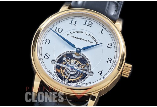 0 0 AL1815-084 Lange 1815 Tourbillon YG/LE White Bridged Tourbillon 