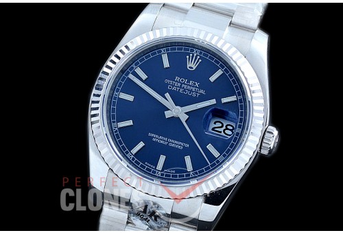 R36DJS-905 ARF/JF V3 126234 SS/SS Fluted/Oyster Blue Sticks SH 3135 904L Steel 