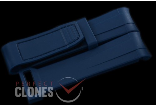 RLRU00253 Rubber B 20/18 Nato Style Velcro Secure Blue Rubber Strap With Integrated Block 