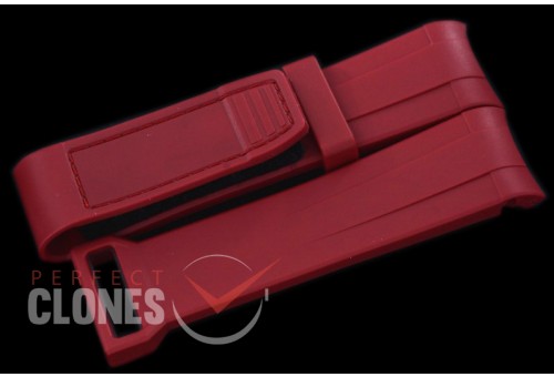 RLRU00254 Rubber B 20/18 Nato Style Velcro Secure Red Rubber Strap With Integrated Block 