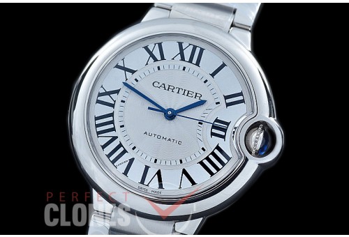 0 0 0 CARBA-33-011S V6F/XF/VXF Ballon de Cartier Ladies 33 SS/SS White Orig Cartier Cal 076 