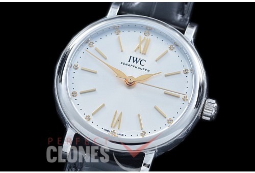 0 0 IWPTL-021A TBF Portofino 34 Automatic IW3574 SS/LE White A-IWC Calibre 35100 Mod from Miyota 9015