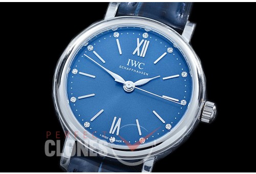 0 0 IWPTL-023 TBF Portofino 34 Automatic IW3574 SS/LE Blue A-IWC Calibre 35100 Mod from Miyota 9015