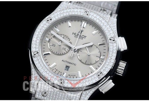 0 HBFSC00258 Classic Fusion Chronograph Bling SS/LE Grey A-7750 