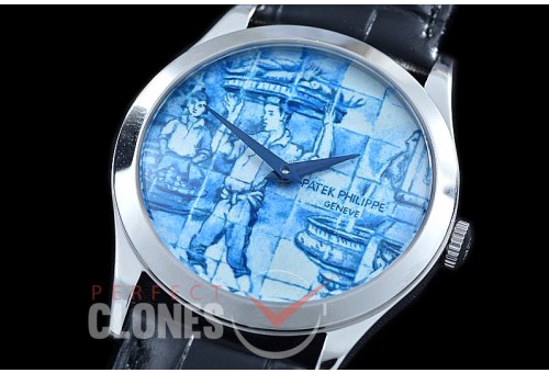 PP-5089-102 Calatrava Azulejos 5089G-062 'The Porter" Automatic SS/LE Enamel Painted Asian Clone Calibre 240 