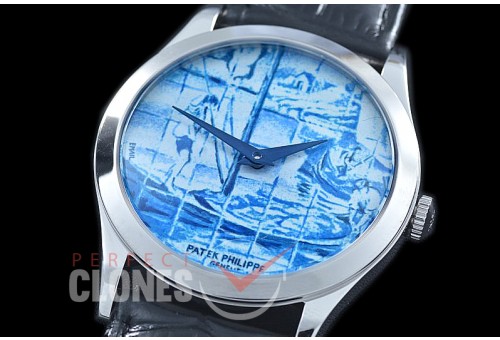 PP-5089-101 Calatrava Azulejos 5089G-061 'The Barge " Automatic SS/LE Enamel Painted Asian Clone Calibre 240 
