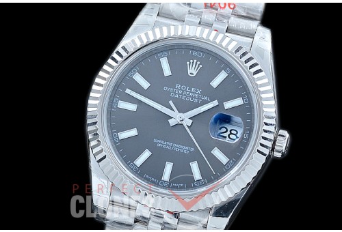 R41DJS-103J NF Datejust II 126334 904L Steel Fluted/Jubilee SS/SS Dark Rhodium Sticks SA 3235
