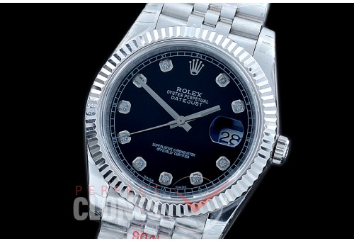 R41DJS-112J NF Datejust II 126334 904L Steel Fluted/Jubilee SS/SS Black Diam SA 3235