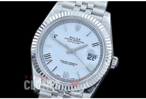 R41DJS-121J NF Datejust II 126334 904L Steel Fluted/Jubilee SS/SS White RomanSA 3235
