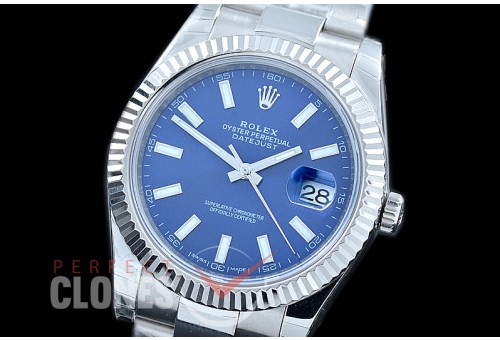 R41DJS-104 NF Datejust II 126334 904L Steel Fluted/Oyster SS/SS Blue Sticks SA 3235