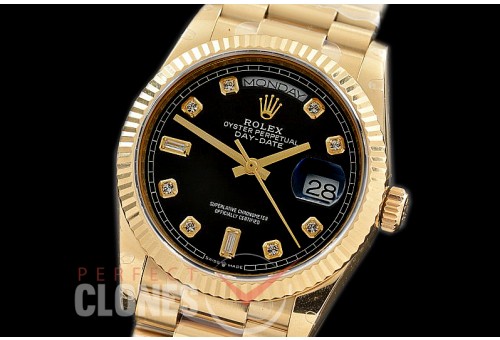 R36DDF-112 BP 128238 2019 DayDate YG/YG Fluted/President Black Diamonds A-2836