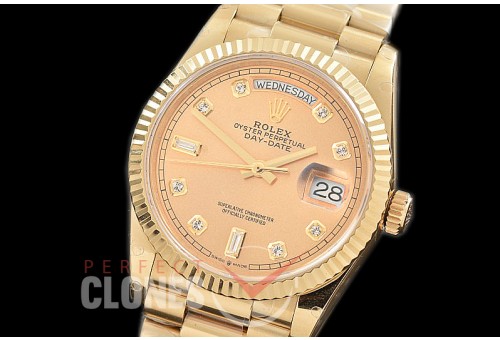 R36DDF-115 BP 128238 2019 DayDate YG/YG Fluted/President Gold Diamonds A-2836