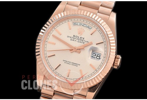 R36DDR-100 BP 128235 2019 DayDate RG/RG Fluted/President Silver Sticks A-2836
