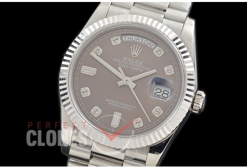 R36DDS-113 BP 128239 2019 DayDate SS/SS Fluted/President Brown Diamonds A-2836
