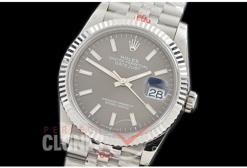 R36DJS-3235-103 GMF 126234 SS/SS Fluted/Jubilee Dark Rhodium Sticks SH 3235 904L Steel 