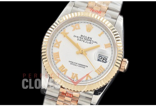 R36DJT-3235-121 GMF 126233 SS/YG Fluted/Jubilee White Roman SH 3235 904L Steel 