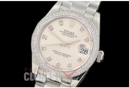 R31DJS-361 Datejust Midsize 278289RBR SS/SS Diam/President Silver Diam Asian Clone 2824