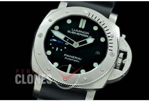 PN682U01 Pam 682 U Series Luminor Submersible 42mm SS/RU Black A-2813