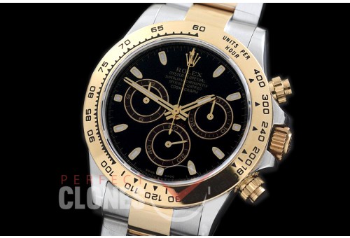 RLDT00105A Daytona 116523 YG/SS Black Stick A-7750 Sec@6 28800 Mod to 4130