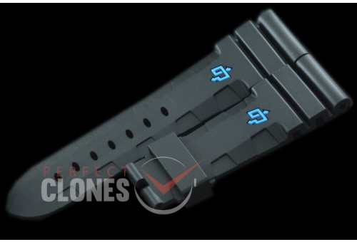 0 0 0 PNA-47-102 Diver Style Rubber Strap - Black/Blue