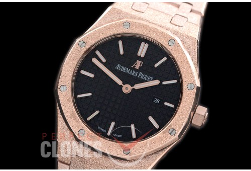 AP67653-172 Royal Oak Frosted 33mm Quartz RG/RG Black Jap Quartz