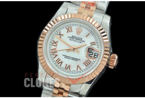 R26DJTR-917 GMF 179171 SS/RG Fluted/Jubilee MOP White Roman Swiss 2671 904L Steel 