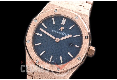 AP67653-174 Royal Oak Frosted 33mm Quartz RG/RG Blue Jap Quartz