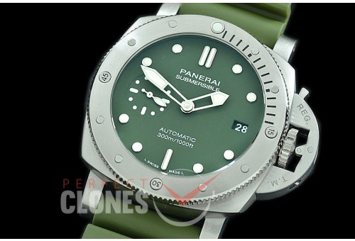 0 0 0 0 0 PN1055V01 XF/VSF Pam 1055 V Series 42mm Luminor Submersible SS/RU Military Green VS P900