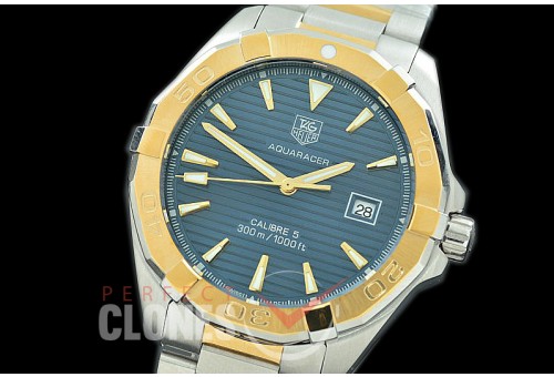 TGAQ00303 Aquaracer Calibre 5 SS/YG/SS Blue J-Qtz