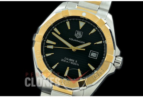 TGAQ00302 Aquaracer Calibre 5 SS/YG Black J-Qtz