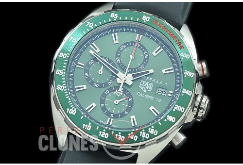 0 0 0 0 TGF1-00302R Formula 1 Chronograph SS/RU Green OS 10 Qtz